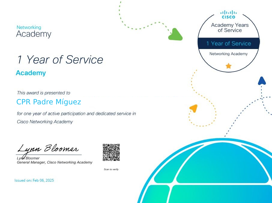 1 año de Academia CISCO